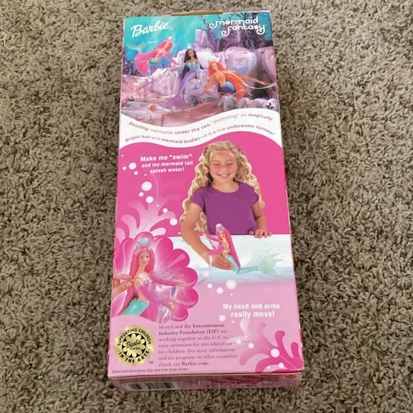 New Barbie Mermaid Fantasy Doll with Pink Hair and Turquoise Tail - Picture 2 of 2